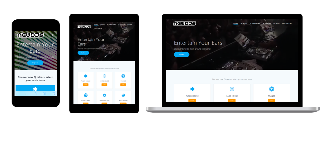 UI Design and WordPress Website Build for New DJs